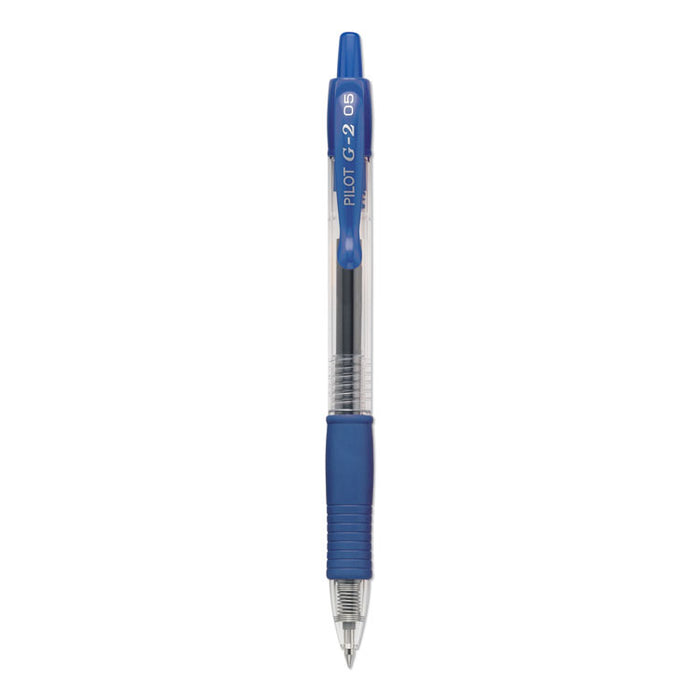 G2 Premium Retractable Gel Pen, 0.5mm, Blue Ink, Smoke Barrel, Dozen