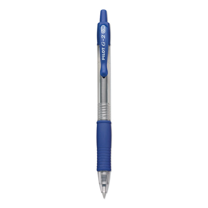 G2 Premium Gel Pen Convenience Pack, Retractable, Extra-Fine 0.38 mm, Blue Ink, Clear/Blue Barrel, Dozen
