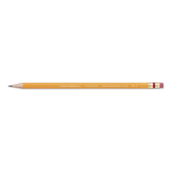 EverStrong #2 Pencils, HB (#2), Black Lead, Gold Barrel, Dozen