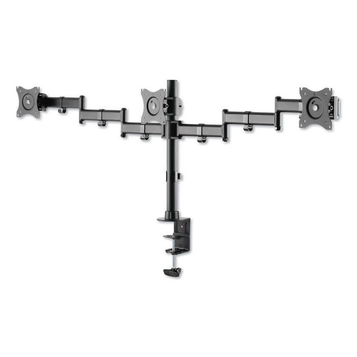 AdaptivErgo Pole-Mounted Monitor Arm, Triple Monitor up to 27", Black