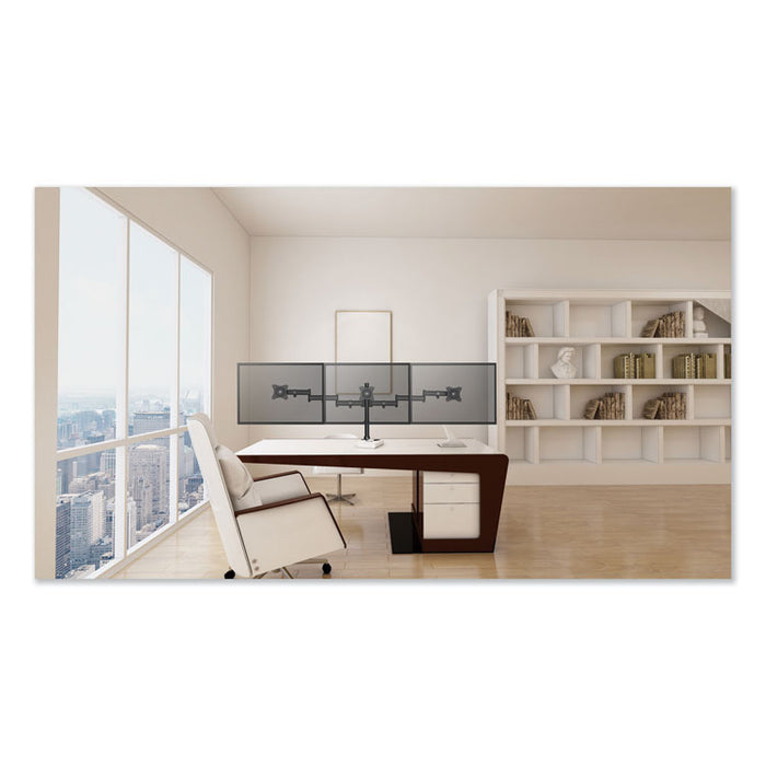 AdaptivErgo Pole-Mounted Monitor Arm, Triple Monitor up to 27", Black