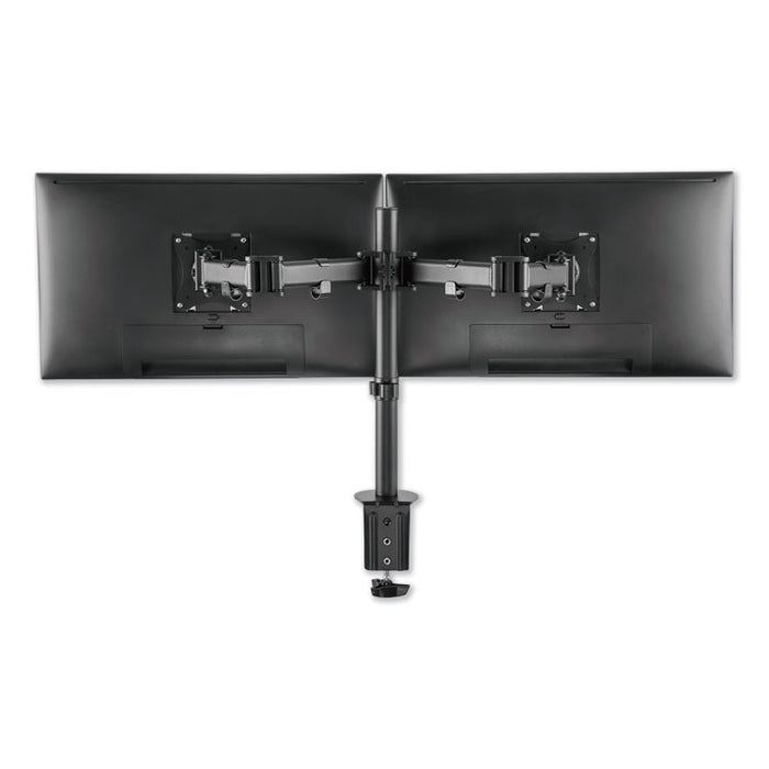 AdaptivErgo Pole-Mounted Monitor Arm, Dual Monitor up to 30", Black