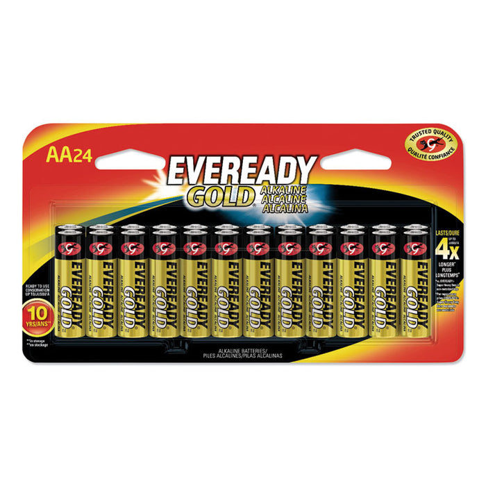 Gold AA Batteries, 1.5V, 24/Pack