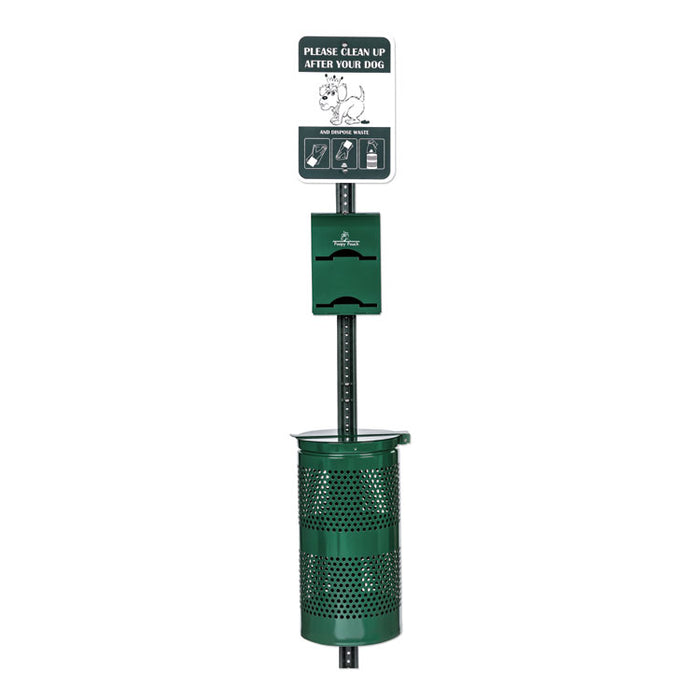 Imperial Pet Waste Station, 12 x 14 x 96, Hunter Green