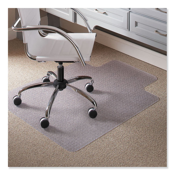 EverLife Light Use Chair Mat for Flat to Low Pile Carpet, Rectangular with Lip, 45" x 53", Clear