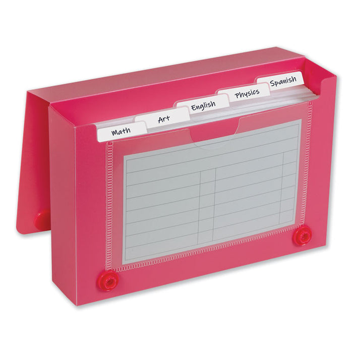 Index Card Case, Holds 100 3 x 5 Cards, Polypropylene, Assorted Colors