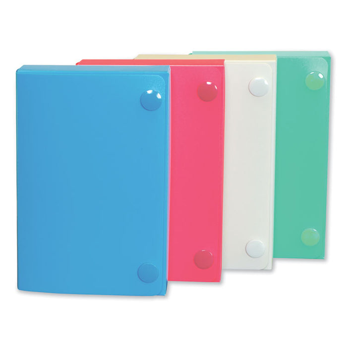 Index Card Case, Holds 100 3 x 5 Cards, Polypropylene, Assorted Colors