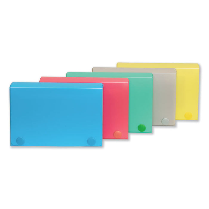 Index Card Case, Holds 100 3 x 5 Cards, 5.38 x 1.25 x 3.5, Polypropylene, Assorted Colors
