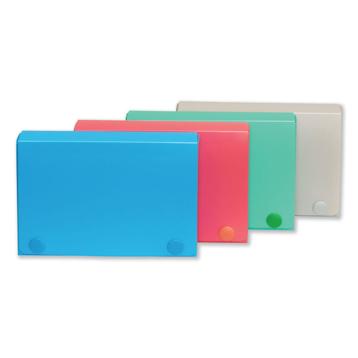 Index Card Case, Holds 100 3 x 5 Cards, Polypropylene, Assorted Colors
