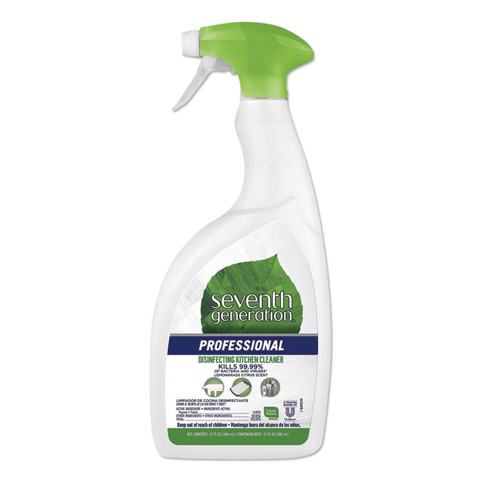 Disinfecting Kitchen Cleaner, Lemongrass Citrus, 32 oz Spray Bottle, 8/Carton