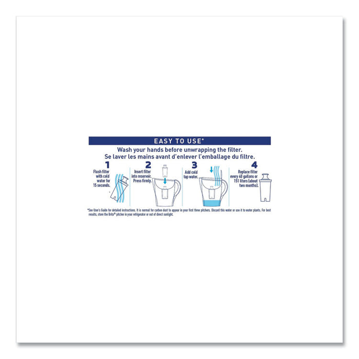 Classic Water Filter Pitcher, 40 oz, 5 Cups