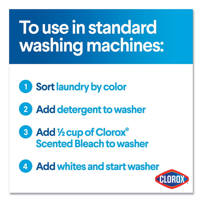 Bleach with CloroMax Technology, Clean Linen Scent, 64 oz Bottle, 8/Carton