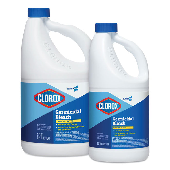 Concentrated Germicidal Bleach, Regular, 121oz Bottle, 3/Carton