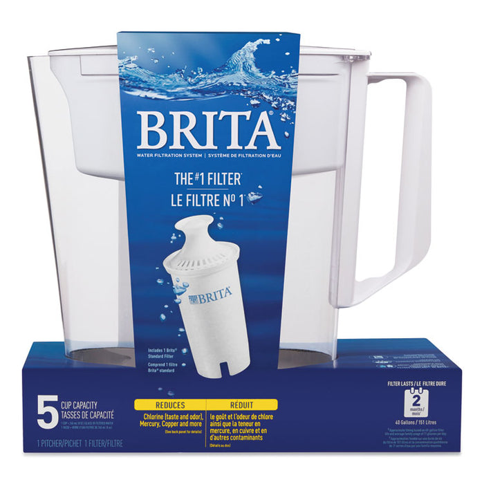 Classic Water Filter Pitcher, 40 oz, 5 Cups