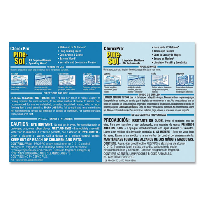 All Purpose Cleaner, Sparkling Wave, 144 oz Bottle, 3/Carton