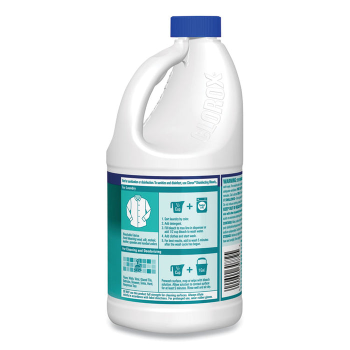 Bleach with CloroMax Technology, Clean Linen Scent, 64 oz Bottle, 8/Carton