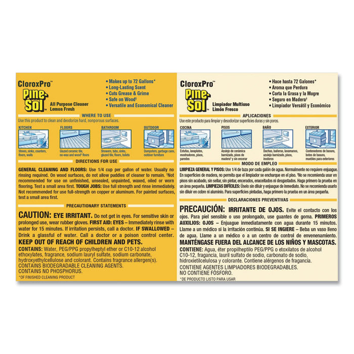 All Purpose Cleaner, Lemon Fresh, 144 oz Bottle, 3/Carton