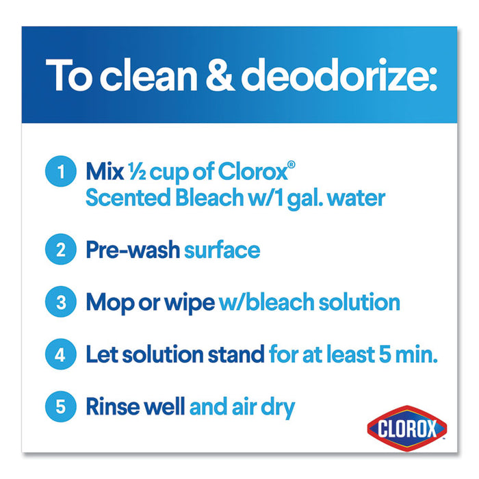 Bleach with CloroMax Technology, Clean Linen Scent, 64 oz Bottle, 8/Carton