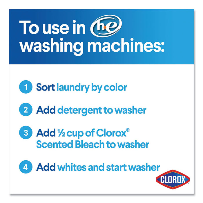 Bleach with CloroMax Technology, Clean Linen Scent, 64 oz Bottle, 8/Carton