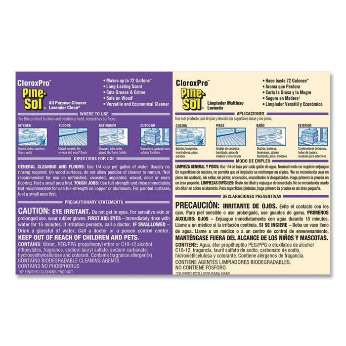 All Purpose Cleaner, Lavender Clean, 144 oz Bottle, 3/Carton