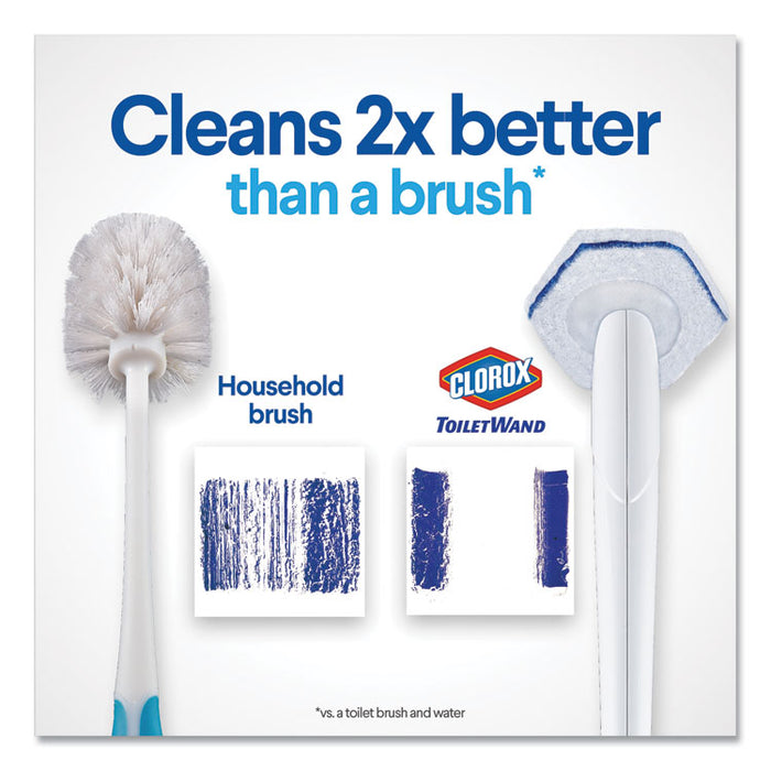 Toilet Wand Disposable Toilet Cleaning Kit: Handle, Caddy & Refills, White