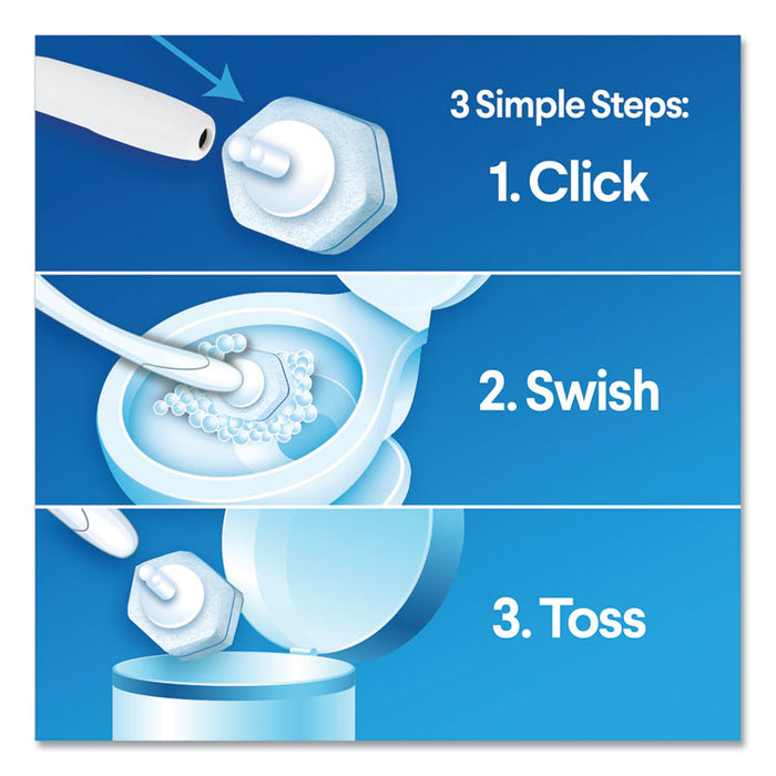 ToiletWand Disposable Toilet Cleaning System: Handle, Caddy and Refills, White, 6/Carton