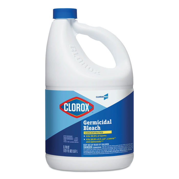 Concentrated Germicidal Bleach, Regular, 121oz Bottle, 3/Carton
