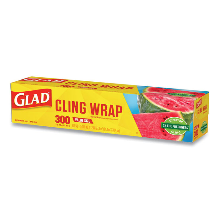 Cling Wrap Plastic Wrap, 300 Square Foot Roll, Clear