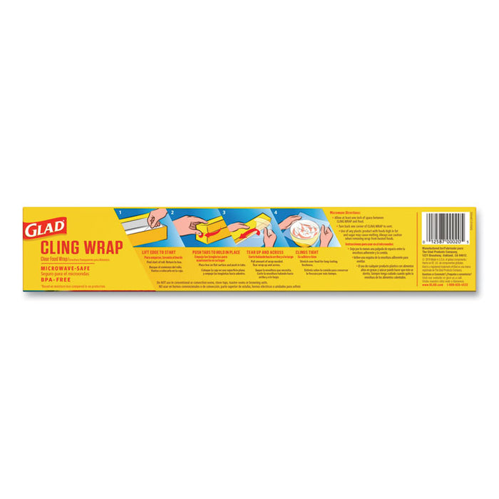 ClingWrap Plastic Wrap, 200 Square Foot Roll, Clear, 12/Carton