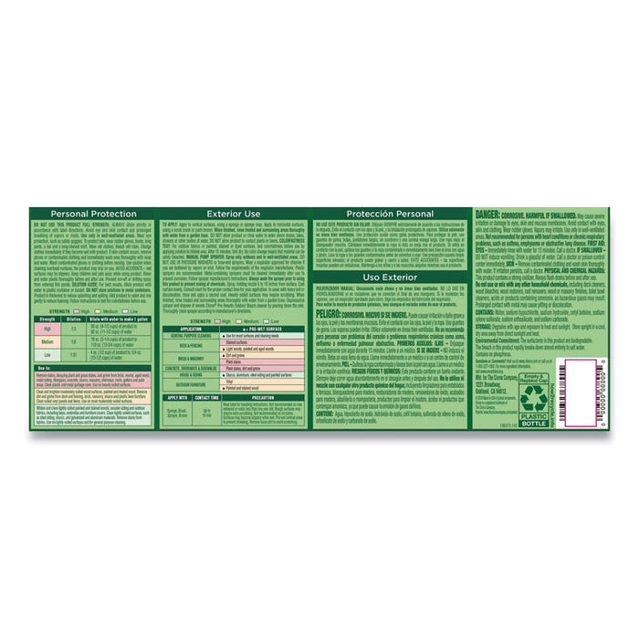 Outdoor Bleach, 120 oz Bottle, 3/Carton