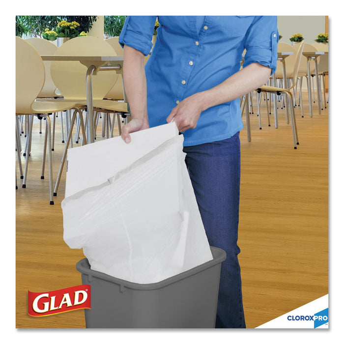 ForceFlexPlus Tall Kitchen Drawstring Trash Bags, 13 gal, 0.72 mil, 23.75" x 24.88", White, 100/Box