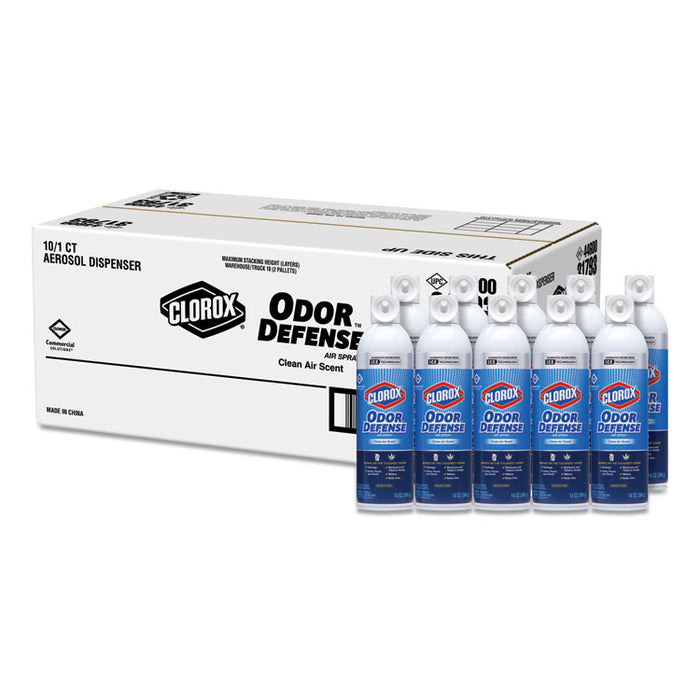 Commercial Solutions Odor Defense, Clean Air, 14 oz Aerosol Spray, 12/Carton