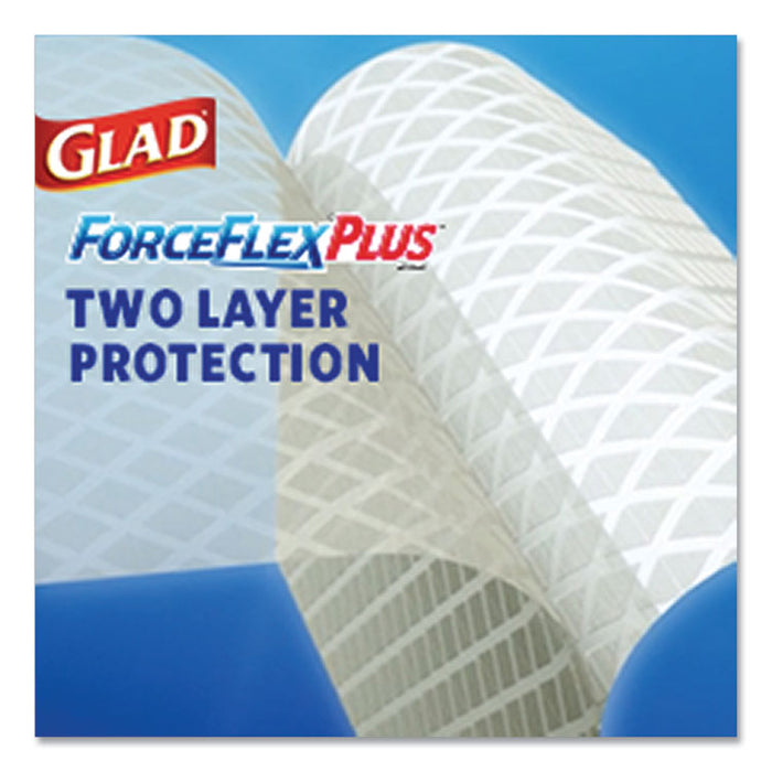 ForceFlexPlus OdorShield Tall Kitchen Drawstring Trash Bags, 13 gal, 0.96 mil, 24" x 28", White, 168/Carton