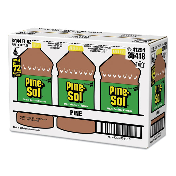 Multi-Surface Cleaner Disinfectant, Pine, 144oz Bottle, 3 Bottles/Carton