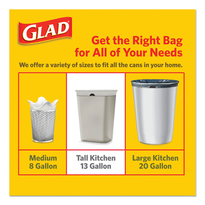 OdorShield Tall Kitchen Drawstring Bags, 13 gal, 0.78 mil, 24" x 27.38", White, 240/Carton