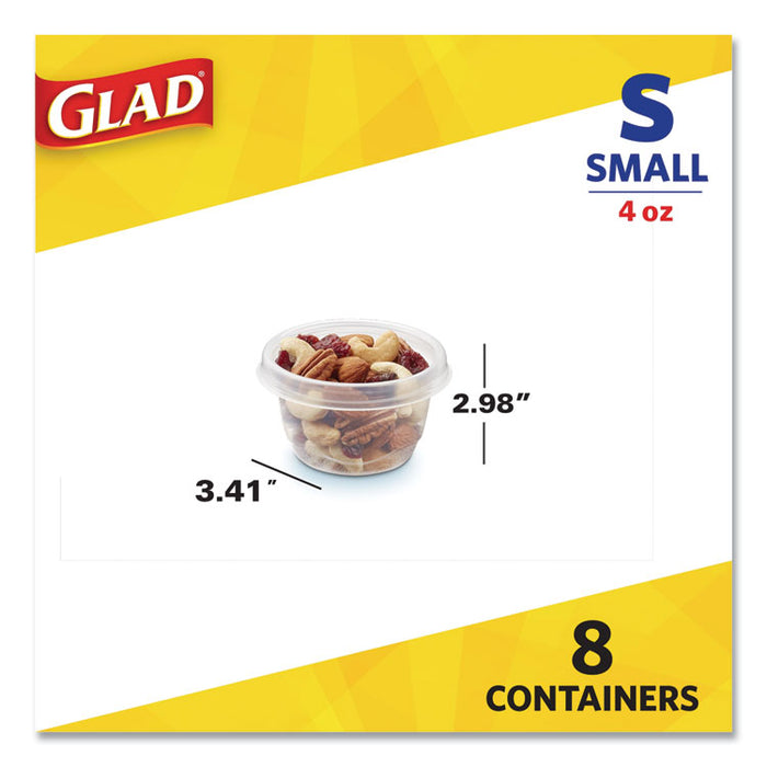 Mini Round Food Storage Containers, 4 oz,  8/Pack, 12 Packs/Carton