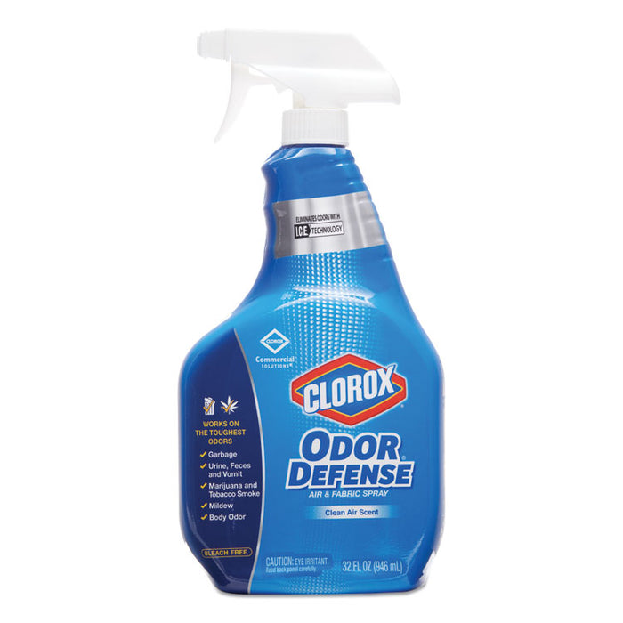 Commercial Solutions Odor Defense Air/Fabric Spray, Clean Air, 32 oz Bottle, 9/Carton