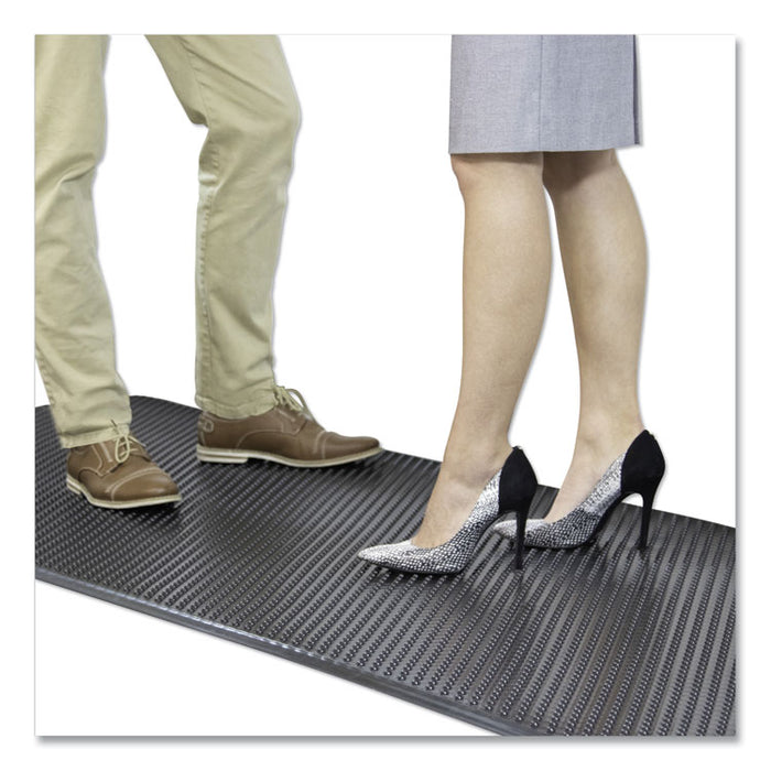 Feel Good Anti-Fatigue Floor Mat, Continuous Runner, 35 x 120, PVC, Black