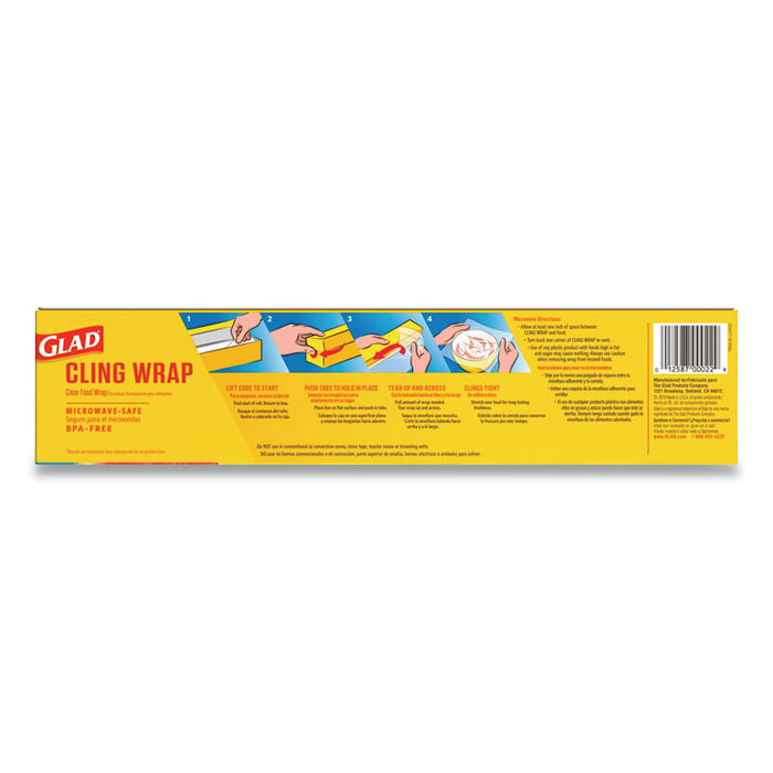 Cling Wrap Plastic Wrap, 300 Square Foot Roll, Clear, 12/Carton