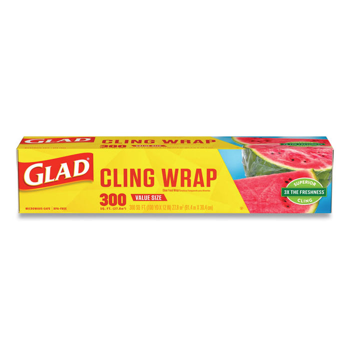 Cling Wrap Plastic Wrap, 300 Square Foot Roll, Clear