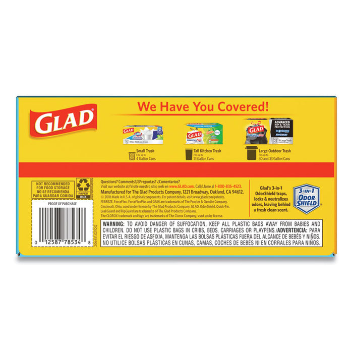 OdorShield Tall Kitchen Drawstring Bags, 13 gal, 0.72 mil, 24" x 27.38", White, 80/Box