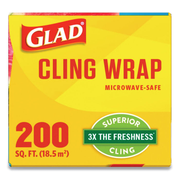 ClingWrap Plastic Wrap, 200 Square Foot Roll, Clear, 12/Carton