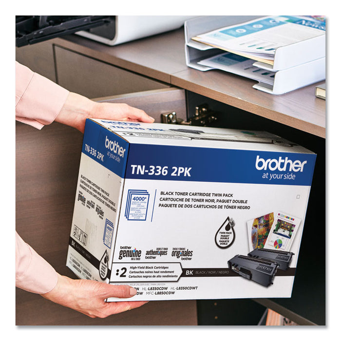 TN3362PK High-Yield Toner, 4,000 Page-Yield, Black, 2/Pack