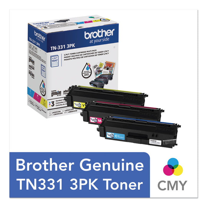 TN3313PK Toner, 1,500 Page-Yield, Cyan/Magenta/Yellow