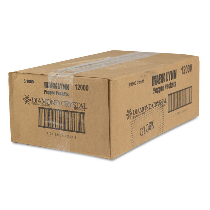 Pepper Packets, 0.1 grams, 1,000 Packets/Box, 3 Boxes/Carton