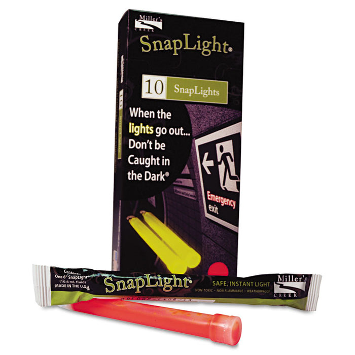 Snaplights, 6"l x 3/4"w, Red, 10/Box