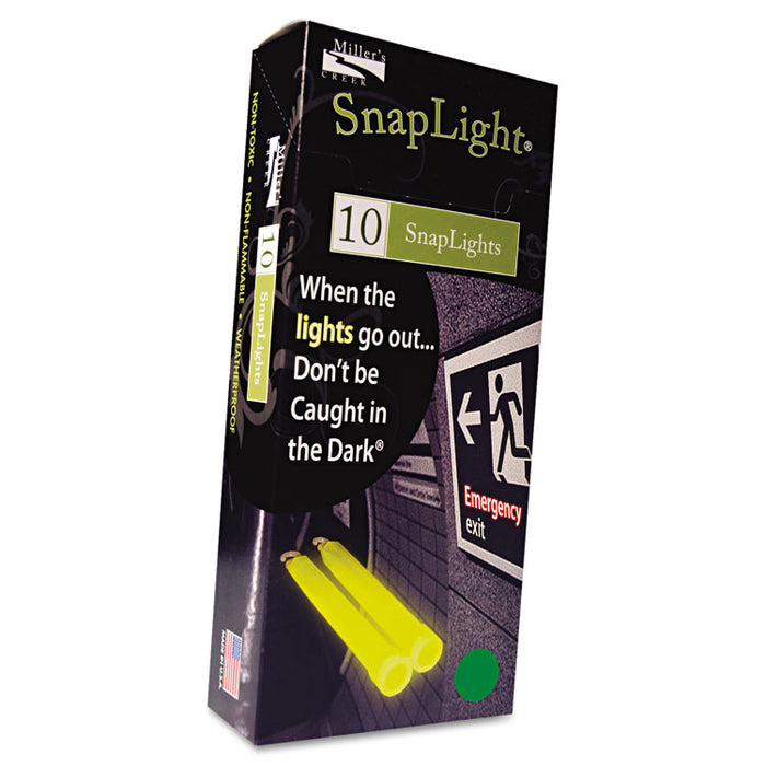 Snaplights, 6"l x 3/4"w, Green, 10/Box