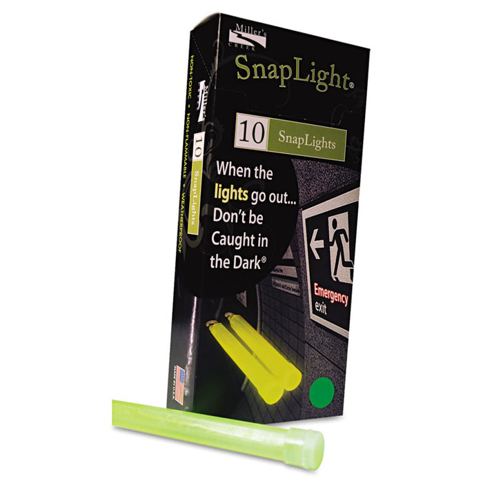 Snaplights, 6"l x 3/4"w, Green, 10/Box