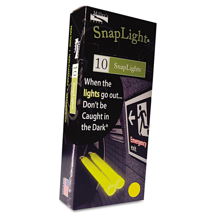 Snaplights, 6"l x 3/4"w, Yellow, 10/Box