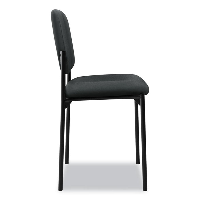 VL606 Stacking Guest Chair without Arms, Charcoal Seat/Charcoal Back, Black Base
